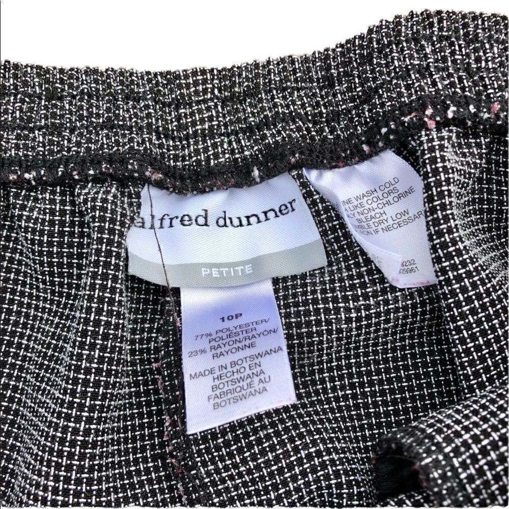 ALFRED DUNNER Black & White Plaid Trousers W/ Side Pockets & Elastic Back SZ 10P - Picture 5 of 5
